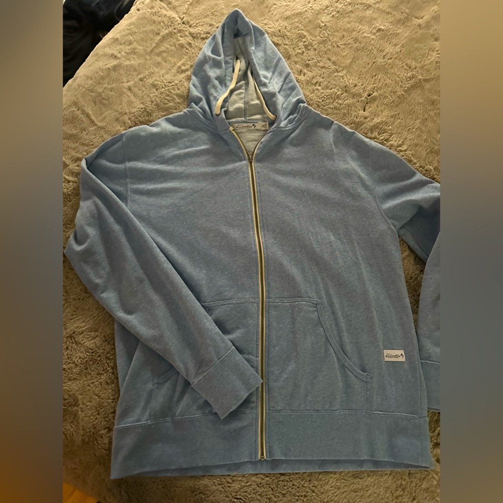 NWOT- KINETIX CASUAL LUXURY BLUE XL ZIP UP HOODIE